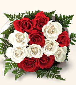 Ankara K�z�lay Al��veri� Merkezi AVM �i�ek �i�ek�i , �i�ek�ilik  10 adet kirmizi beyaz g�ller - anneler g�n� i�in ideal se�imdir -