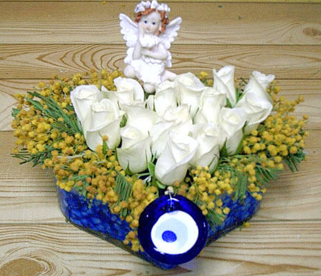 9 adet beyaz g�l oyuncak Ankara Kentpark Al��veri� Merkezi AVM �i�ek�iler