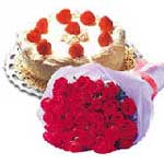 9 adet kirmizi g�l ve pasta  Ankara FTZ Al��veri� merkezi AVM �i�ek�iler �i�ek g�nder