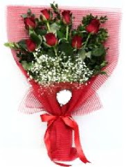 7 adet k�rm�z� g�lden buket tanzimi Ankara Podium AVM  cicek , cicekci 