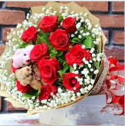 7 adet k�rm�z� g�l 2 adet 10 cm ay� buketi Ankara Arcadium Al��veri� Merkezi AVM �i�ek sipari�i