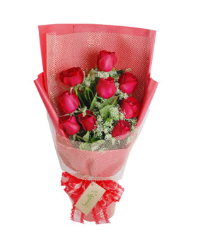 9 adet k�rm�z� g�lden g�rsel buket Ankara Karum i� ve al��veri� merkezi AVM ucuz �i�ek g�nder