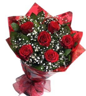 6 adet k�rm�z� g�lden buket Carrefoursa AVM Ankara �i�ek sipari�i 