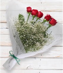 5 k�rm�z� g�lden sade buket Ankara Antares Al��veri� merkezi AVM �i�ek yolla