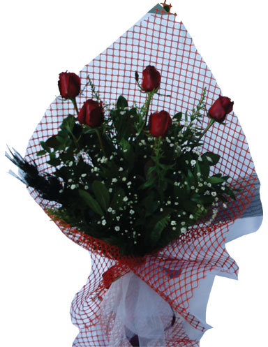 Ankara Panora AVM �i�ek�i ma�azas� 5 adet kirmizi g�llerden buket