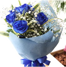 5 adet mavi g�lden buket �i�e�i Ankara Taurus AVM �i�ek�iler �i�ek sat���