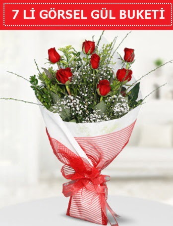 7 adet k�rm�z� g�l buketi A�k budur Ankara Taurus AVM �i�ek�iler �i�ek sat���