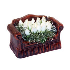 seramik i�erisinde 11 g�l Ankara Forum Outlet AVM �i�ek�i �i�ek sipari�i