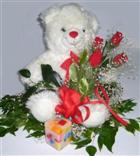 4 adet kirmizi g�l buketi ve mum