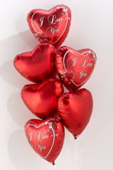 Ankara Nata Vega AVM �i�ek�iler 6 adet kirmizi folyo kalp u�an balon buketi