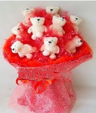 9 adet teddy bear buket Ankara Antares Al��veri� merkezi AVM �i�ek yolla