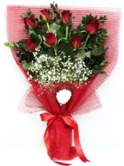 7 adet k�rm�z� g�lden buket tanzimi Ankara Podium AVM  cicek , cicekci 