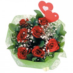 Ankara ATG Ankara Tren Gar� AVM �i�ek sat��� 7 adet k�rm�z� g�l ve 2 adet kalp �ubuk