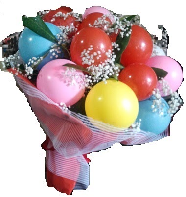 12 adet renkli balonlardan g�rsel balon buketi