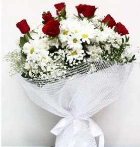 9 adet k�rm�z� g�l ve papatyalar buketi Ankara Kentpark Al��veri� Merkezi AVM �i�ek�iler