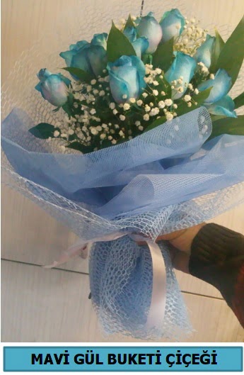 12 adet mavi g�lden mavi buket Ankara Ankamall AVM �i�ek�i telefonlar�