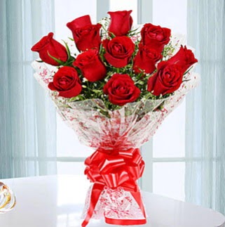 11 adet k�rm�z� g�lden g�rsel ��k buket Ankara Karum i� ve al��veri� merkezi AVM ucuz �i�ek g�nder