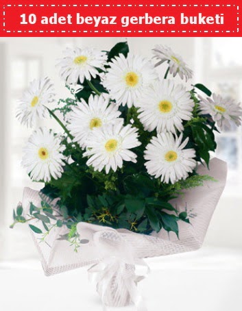 10 Adet beyaz gerbera buketi Ankara K�z�lay Al��veri� Merkezi AVM �i�ek �i�ek�i , �i�ek�ilik 